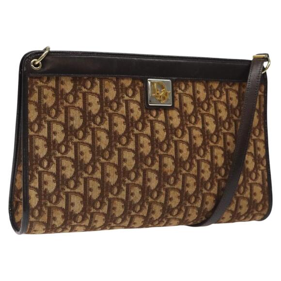 DIOR Trotter Canvas Shoulder Bag Brown - Picture 1 of 16